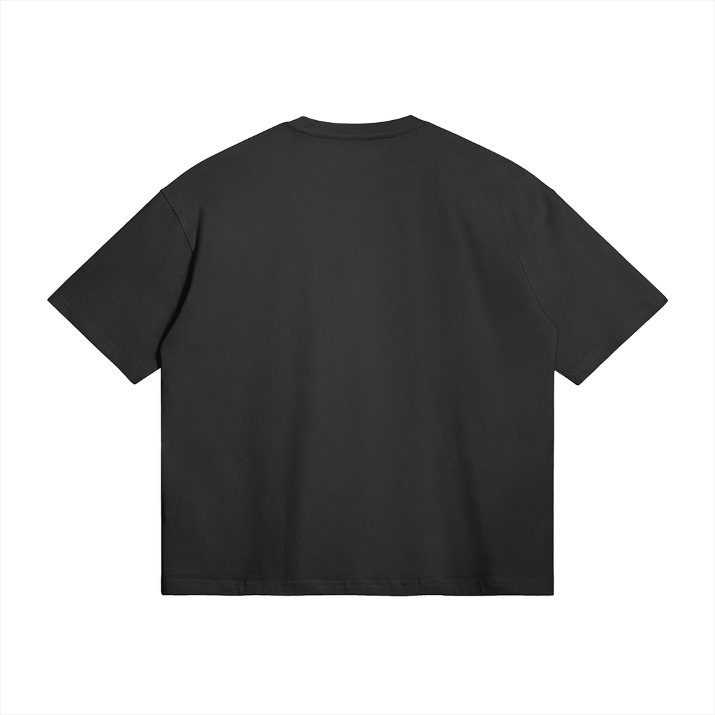 Plain black back of WRYKIND Frozen Echoes oversized T-shirt